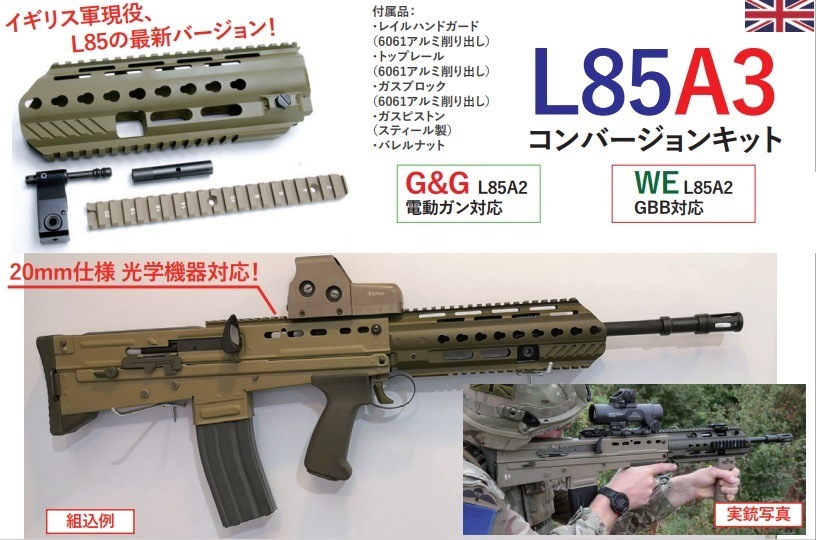 AngryGun レールハンドガード Black L85A3 G&G製L85A2 電動ガン対応