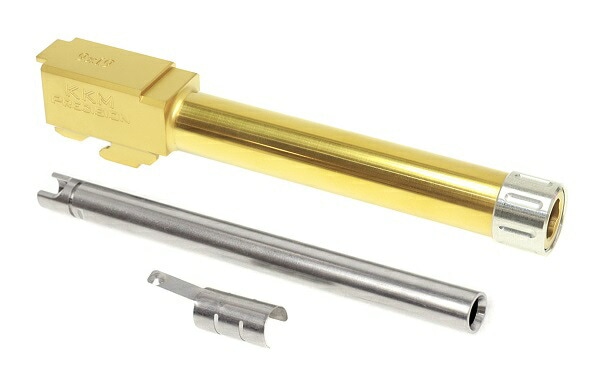 [新品]Goldバレル　14mm逆 Glock19 Gen3用 GM041 Guns Modify アウターバレル Glock17 KKMタイプ Goldバレル 14mm逆