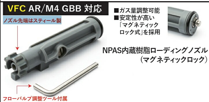 RA-TECH NPAS内蔵 樹脂ローディングノズル VFC AR/M4 GBB 対応 VFC-010