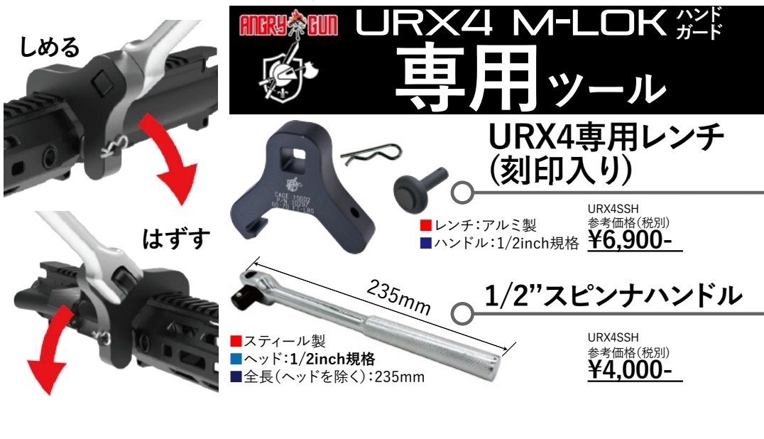 ANGRY GUN レイルハンドガード URX4 M-LOK 13inch 東京マルイ製 M4/ 次