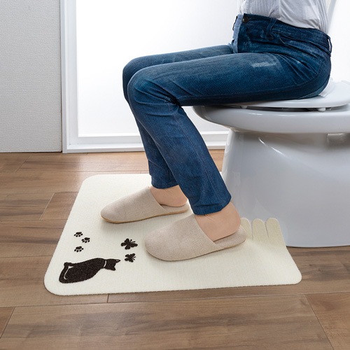 おくだけ吸着ズレな～いトイレマット ネコ（KV-07） | 吸着トイレ