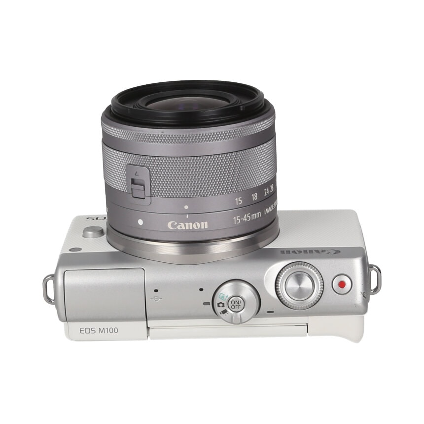 Canon EOS M100 ホワイト EF-M15-45 IS STM KIT 【B】 | カメラ