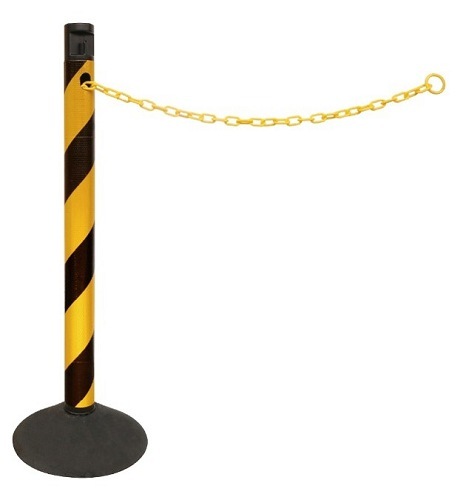 CN-5　2.5mチェーン入りポール(トラ柄反射)