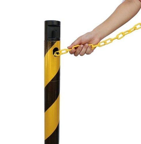 CN-5　2.5mチェーン入りポール(トラ柄反射)