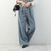 ホック付きタックデニムワイドパンツ [ OA-263273 ] |BUYERS SELECT|OTHER BRAND [ その他のブランド ]