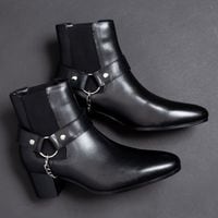 サイドゴア レザー リングブーツ / チェーン ハイヒール [ ELB518-1 ] endevice / エンデヴァイス|endevice [ エンデヴァイス ]