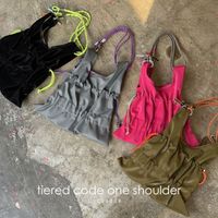 tiered code one shoulder [ cheek / ������ ] C26004