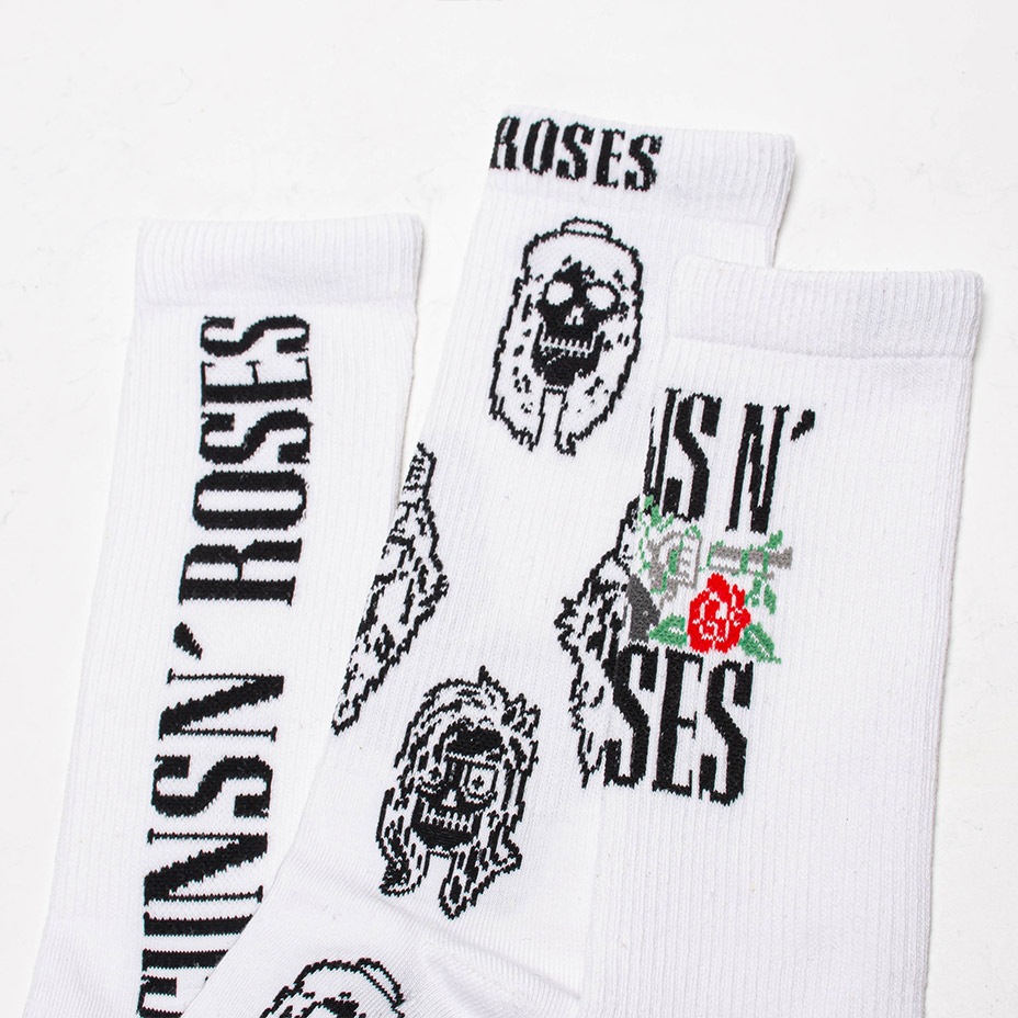 3PAIR PACK GUNS N' ROSES ASSORTED CREW / [ GRA370 ] Perris Socks / �ڥ꡼�����å���
