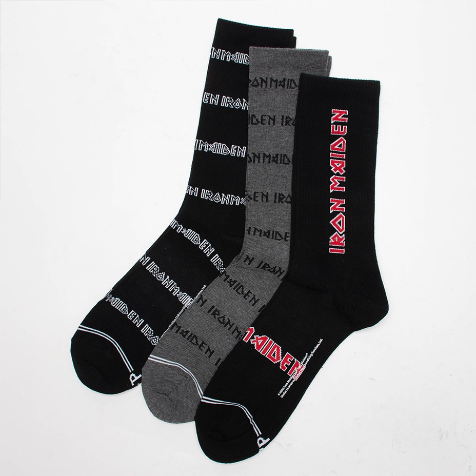 3PAIR PACK IRON MAIDEN ASSORTED CREW / [ IMA370 ] Perris Socks / �ڥ꡼�����å���