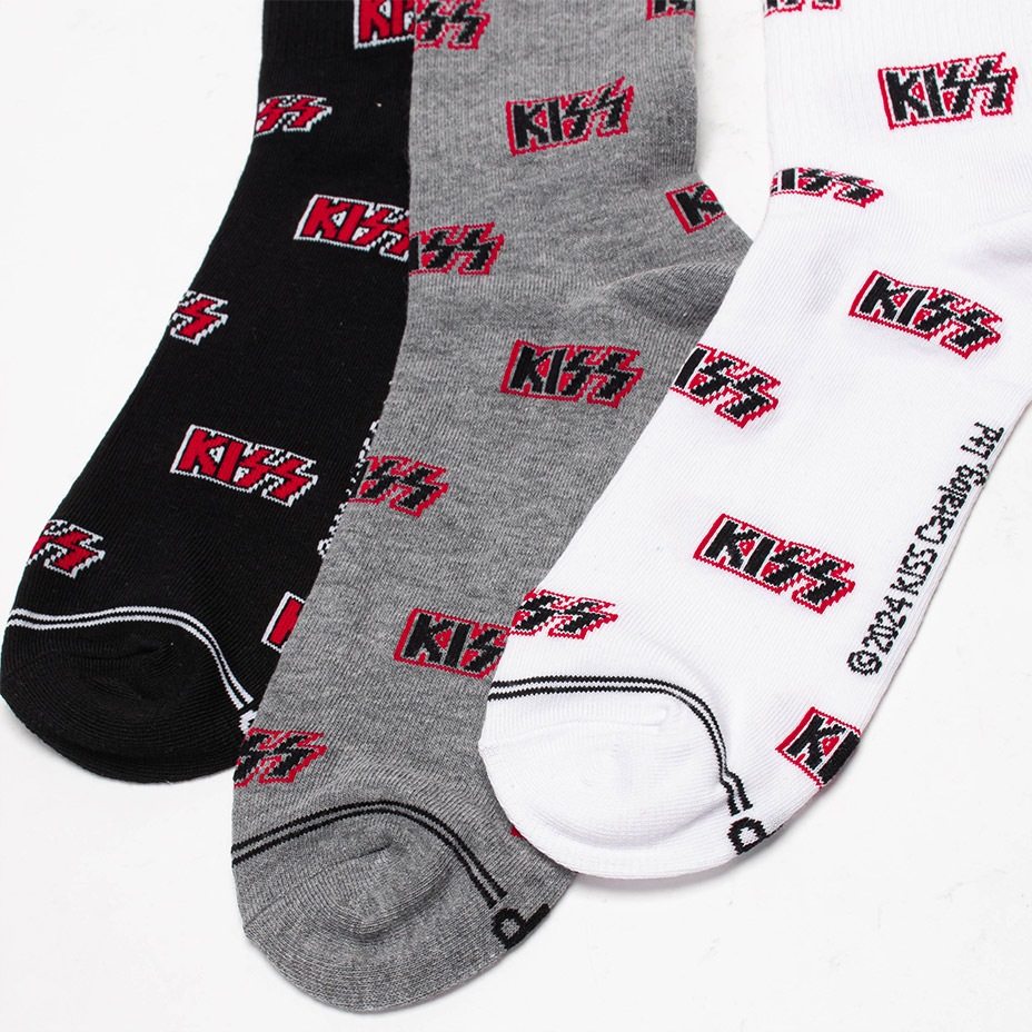 3PAIR PACK KISS ASSORTED CREW / [ KSA370 ] Perris Socks / �ڥ꡼�����å���