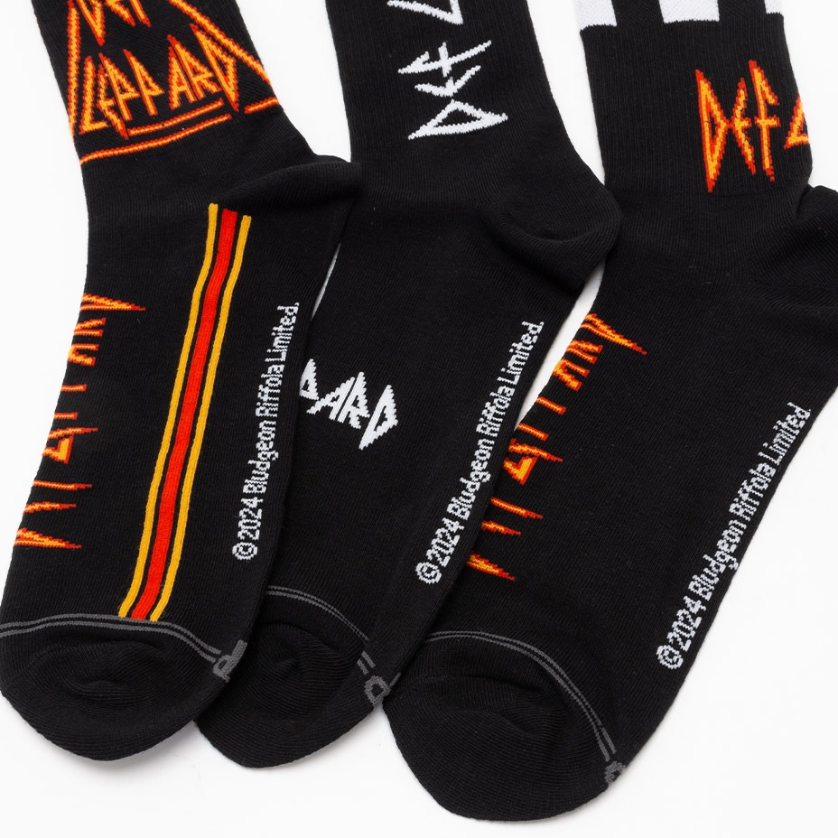 DEF LEPPARD 3PAIR ASSORTED CREW /  [ DLC370 ] Perris Socks / �ڥ꡼�����å���