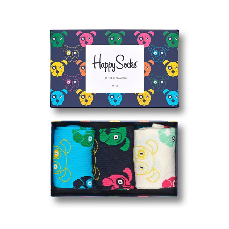 3-Pack Mixed Dog Socks Gift Set [ 10203303-01 ] Happy Socks / �ϥåԡ����å���