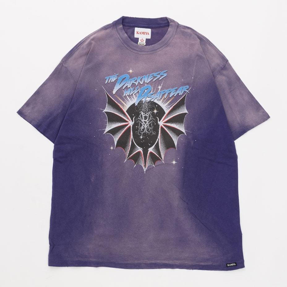"THE DARKNESS WILL DISAPPEAR" Distressed T-shirt [ KAMIYA / ���ߥ� ] G16TS086