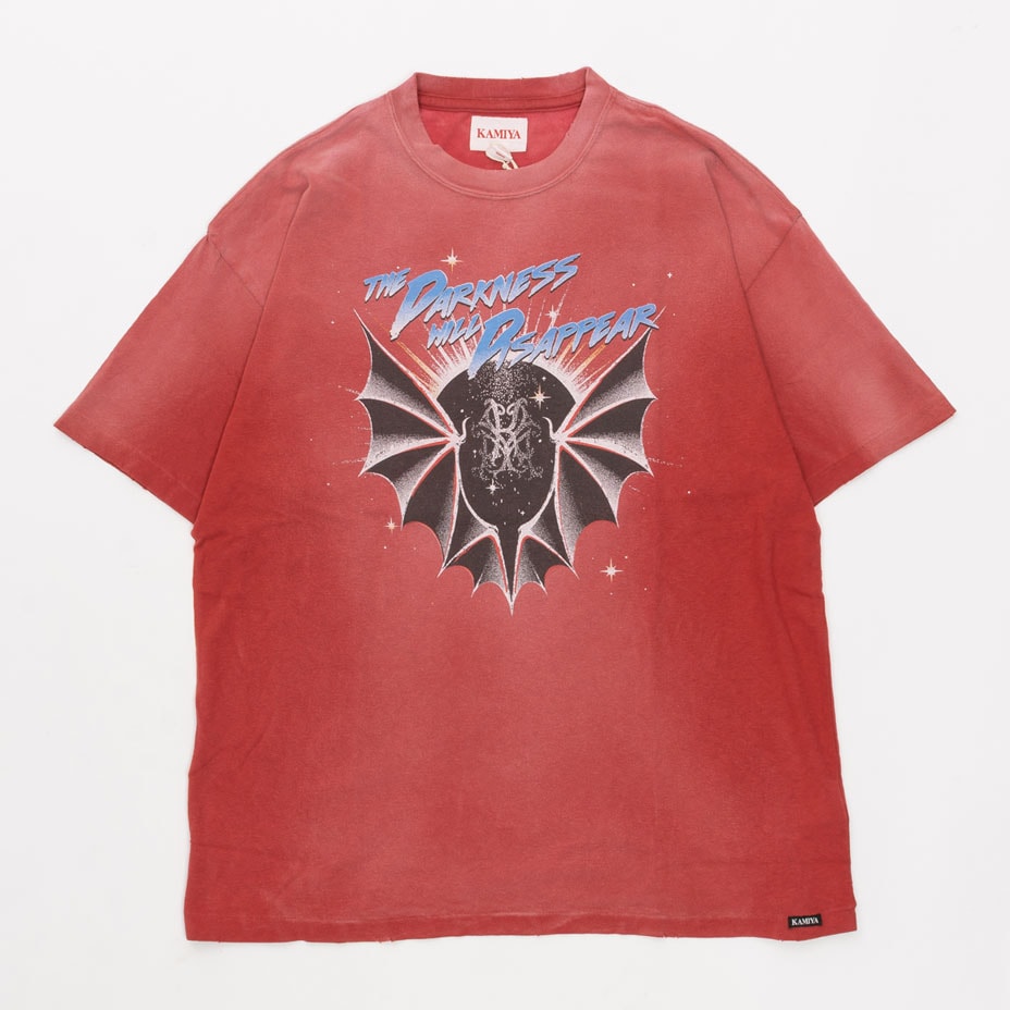 "THE DARKNESS WILL DISAPPEAR" Distressed T-shirt [ KAMIYA / ���ߥ� ] G16TS086