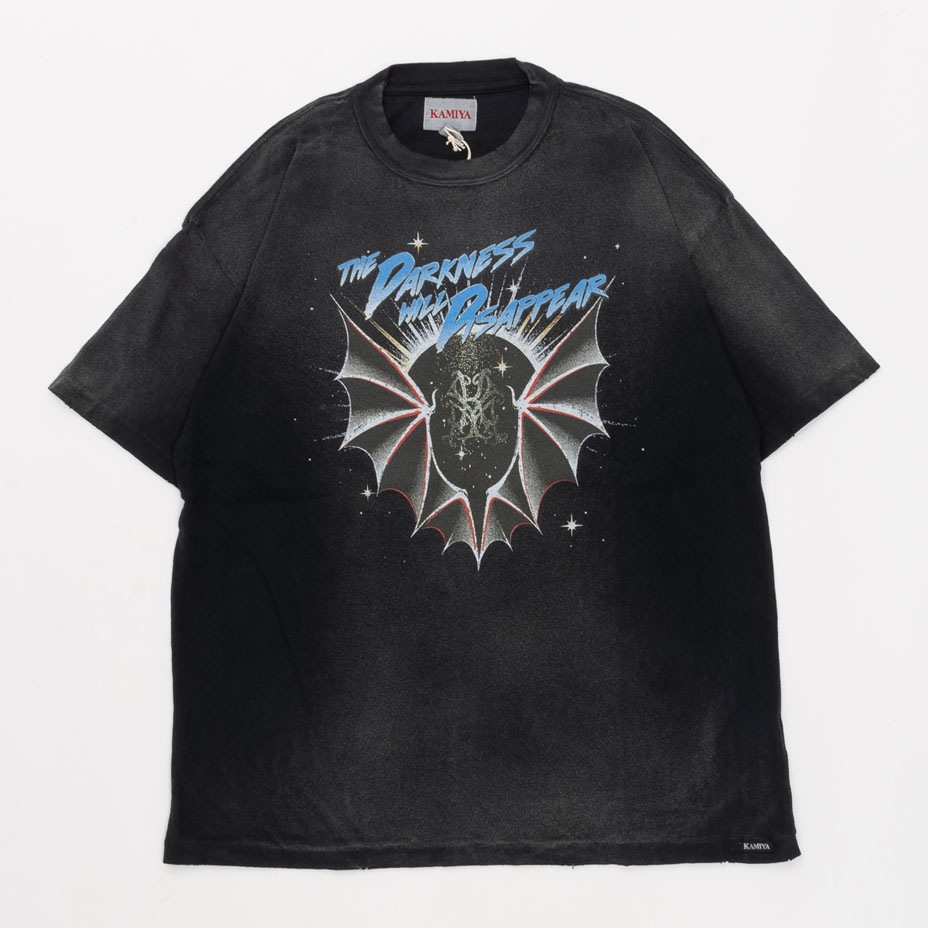 "THE DARKNESS WILL DISAPPEAR" Distressed T-shirt [ KAMIYA / ���ߥ� ] G16TS086