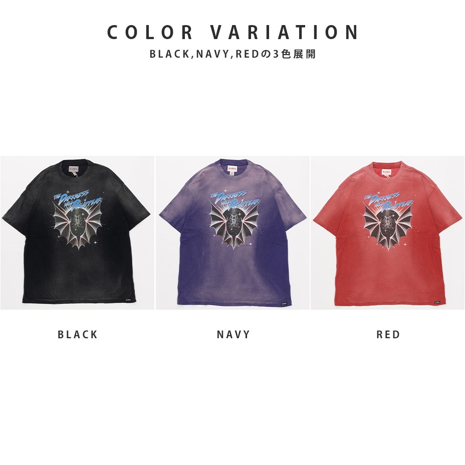 "THE DARKNESS WILL DISAPPEAR" Distressed T-shirt [ KAMIYA / ���ߥ� ] G16TS086