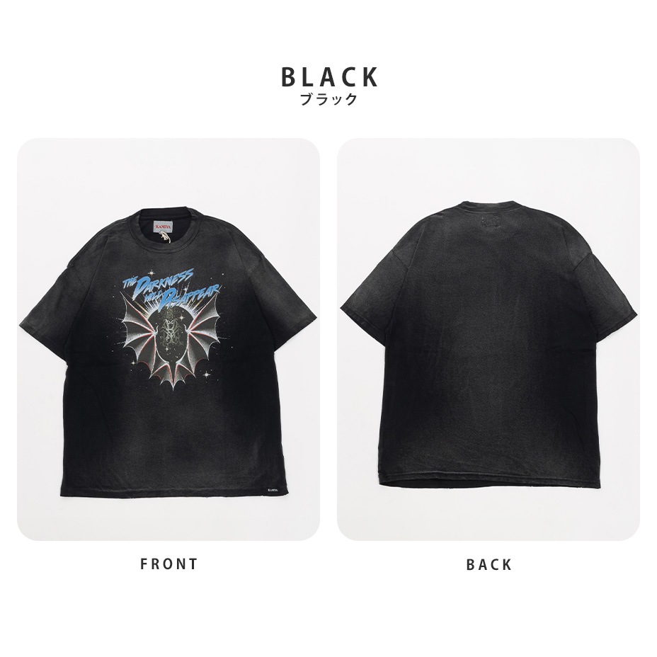 "THE DARKNESS WILL DISAPPEAR" Distressed T-shirt [ KAMIYA / ���ߥ� ] G16TS086