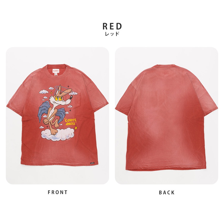 "COYOTE ANGEL" Distressed Pocket T-shirt [ KAMIYA / ���ߥ� ] G16TS089