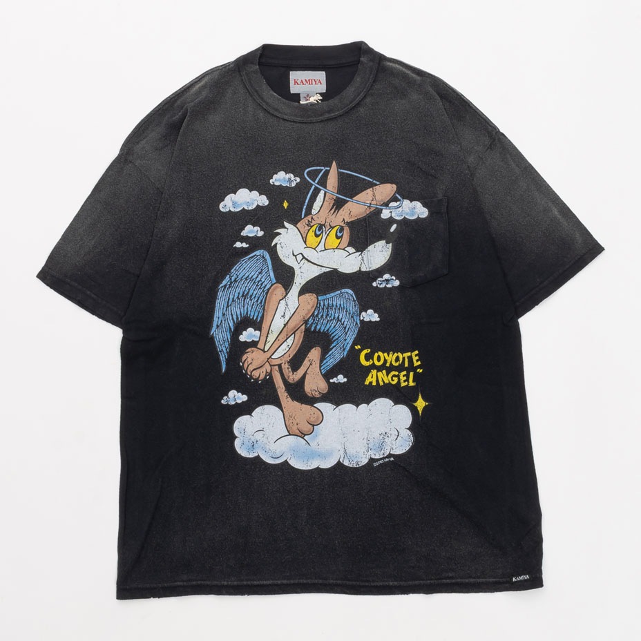 "COYOTE ANGEL" Distressed Pocket T-shirt [ KAMIYA / ���ߥ� ] G16TS089