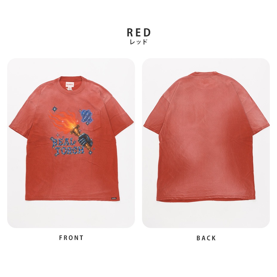 "REAL TORCH" Distressed Pocket T-shirt [ KAMIYA / ���ߥ� ] G16TS090