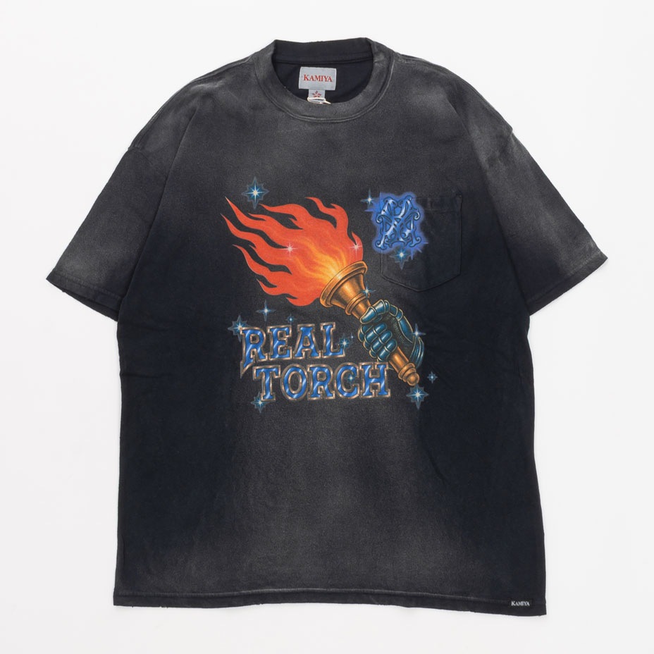 "REAL TORCH" Distressed Pocket T-shirt [ KAMIYA / ���ߥ� ] G16TS090