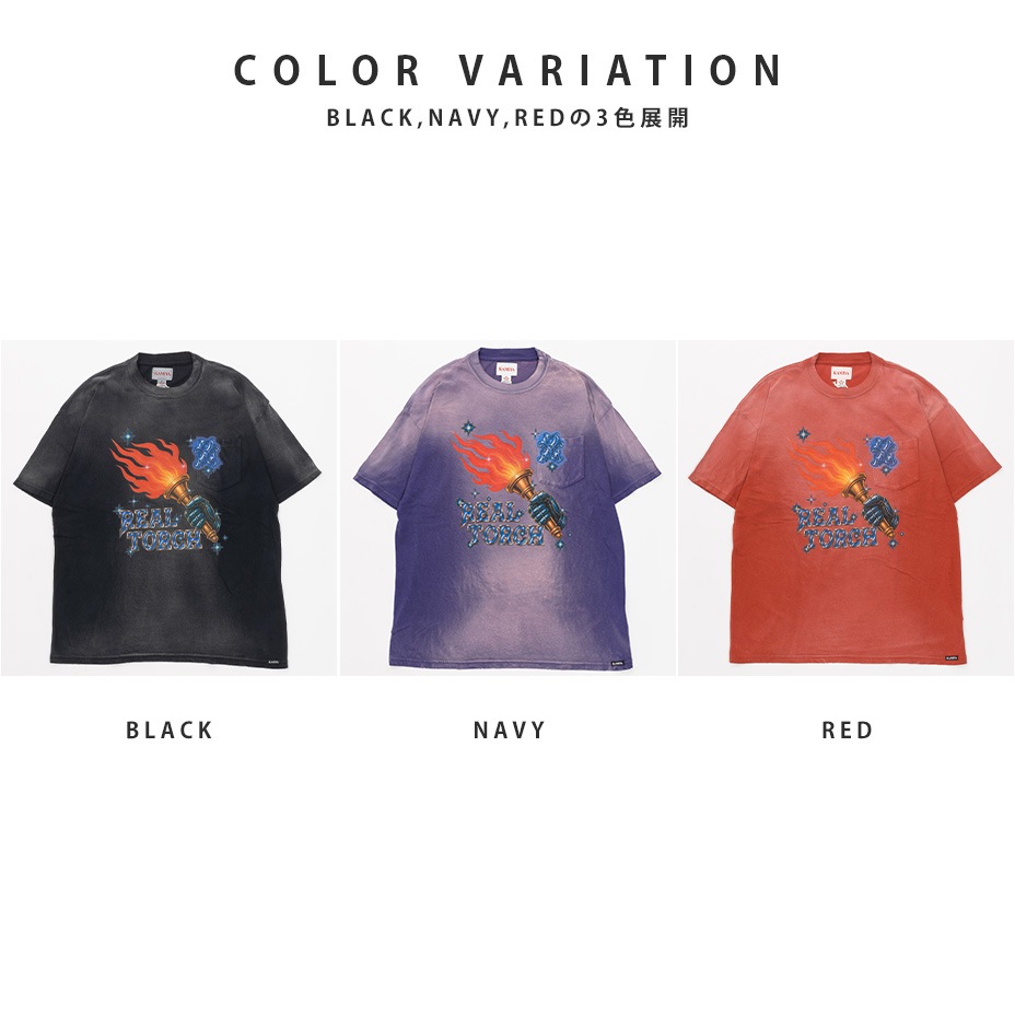 "REAL TORCH" Distressed Pocket T-shirt [ KAMIYA / ���ߥ� ] G16TS090