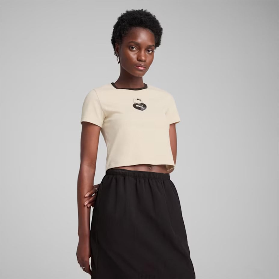 PUMA x HELLO KITTY GRAPHIC BABY TEE [ PUMA-631613 ] PUMA / �ס���