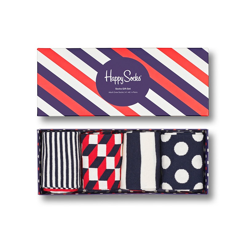 4-Pack Classic Navy Socks Gift Set [ 10203401-01 ] HAPPY SOCKS / �ϥåԡ����å���