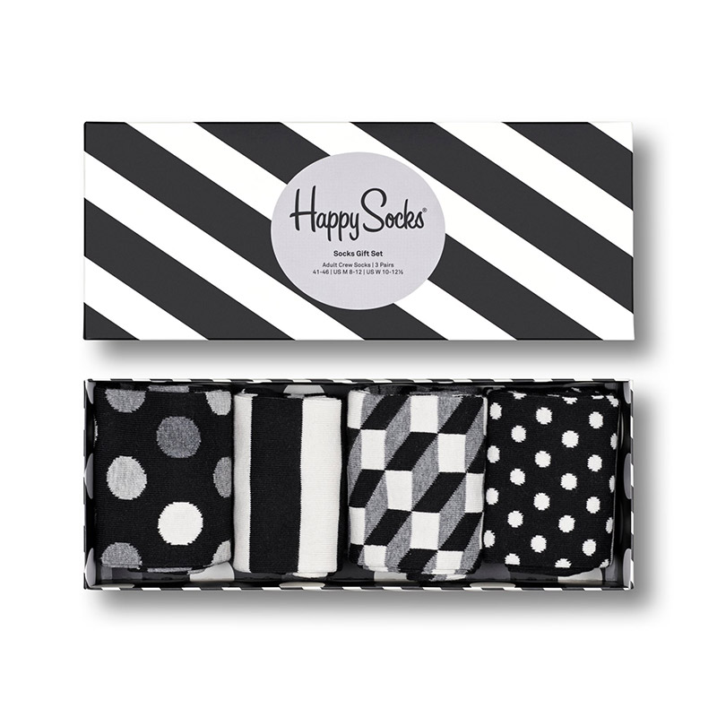 4-Pack Classic Black & White Socks Gift Set [ 10203403-01 ] HAPPY SOCKS / �ϥåԡ����å���