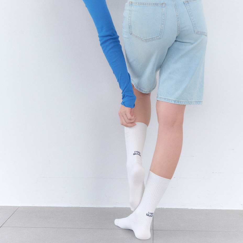 Back Logo Point Rib Socks [ I Hate Monday / �����إ��ȥޥ�ǡ� ] BYC-IHM26SS20