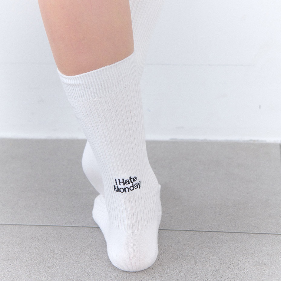 Back Logo Point Rib Socks [ I Hate Monday / �����إ��ȥޥ�ǡ� ] BYC-IHM26SS20