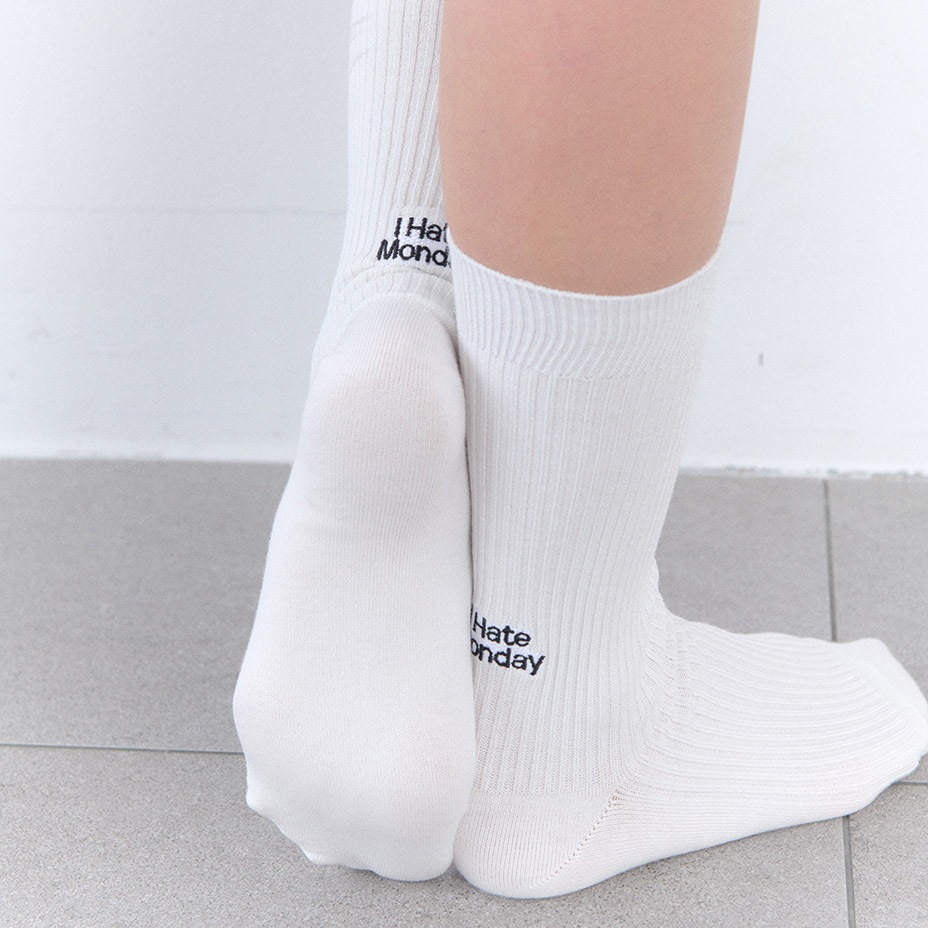 Back Logo Point Rib Socks [ I Hate Monday / �����إ��ȥޥ�ǡ� ] BYC-IHM26SS20