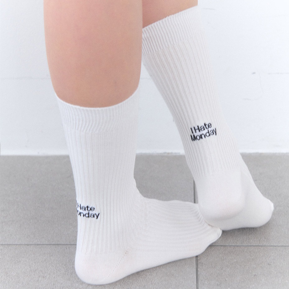Back Logo Point Rib Socks [ I Hate Monday / �����إ��ȥޥ�ǡ� ] BYC-IHM26SS20