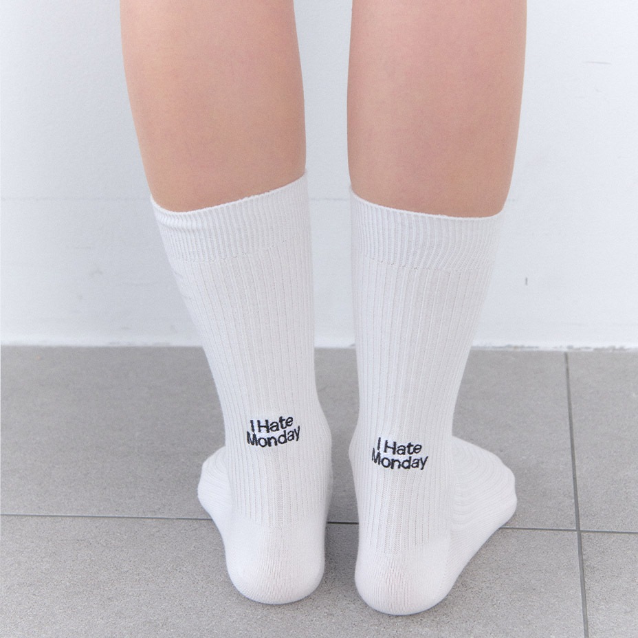 Back Logo Point Rib Socks [ I Hate Monday / �����إ��ȥޥ�ǡ� ] BYC-IHM26SS20