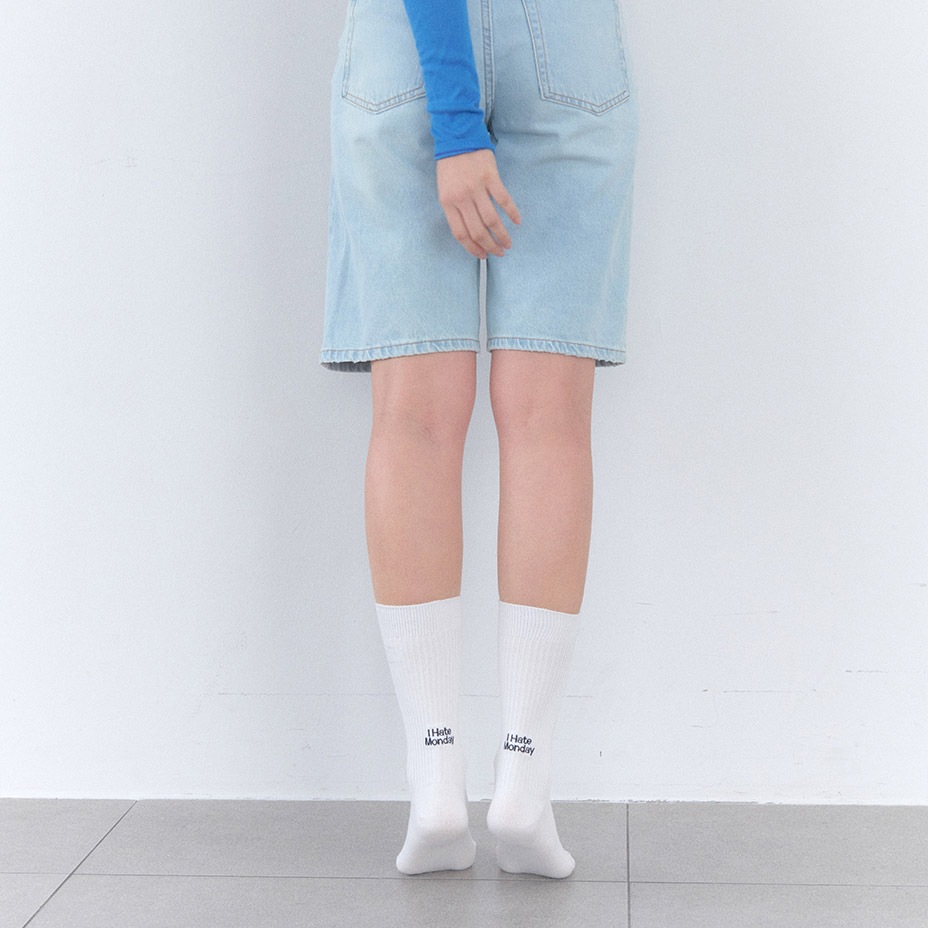 Back Logo Point Rib Socks [ I Hate Monday / �����إ��ȥޥ�ǡ� ] BYC-IHM26SS20