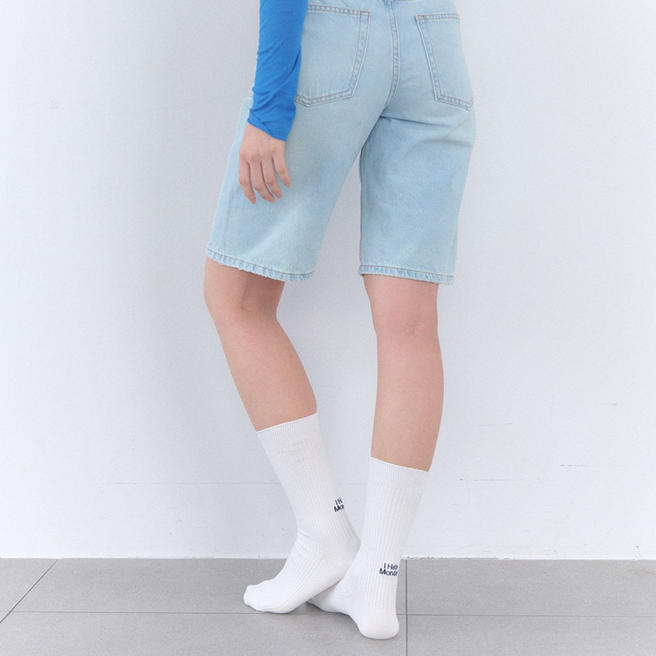 Back Logo Point Rib Socks [ I Hate Monday / �����إ��ȥޥ�ǡ� ] BYC-IHM26SS20