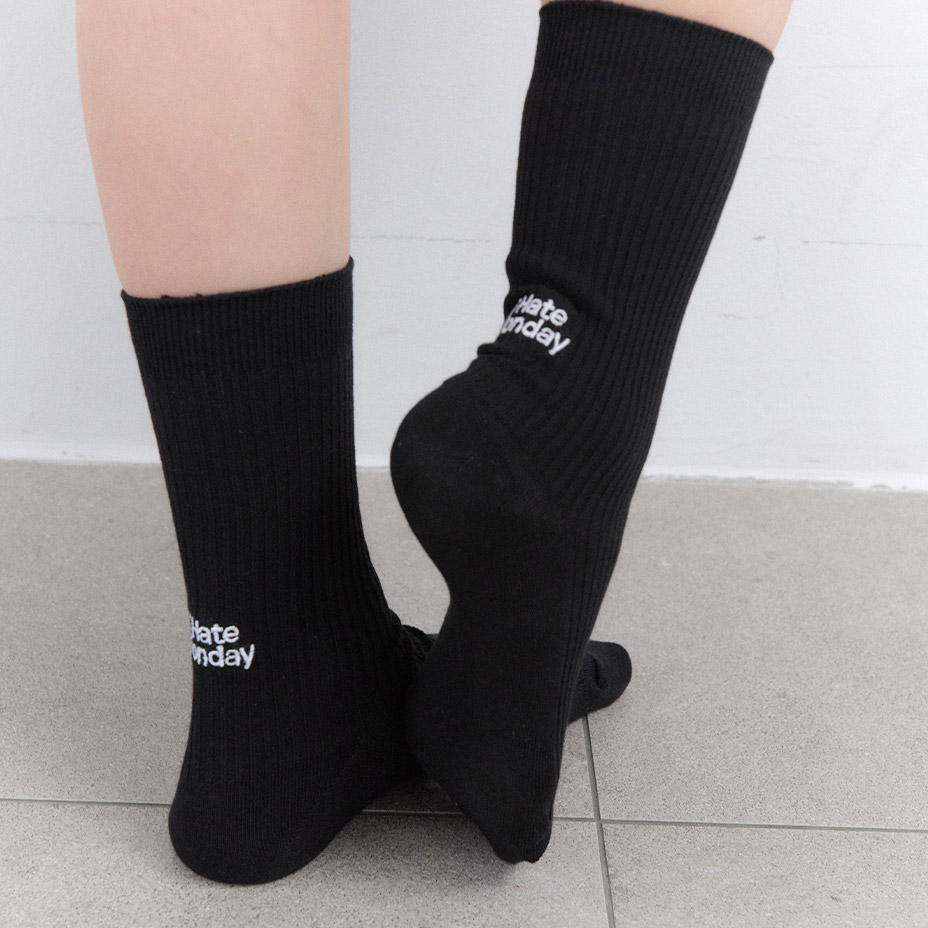 Back Logo Point Rib Socks [ I Hate Monday / �����إ��ȥޥ�ǡ� ] BYC-IHM26SS21