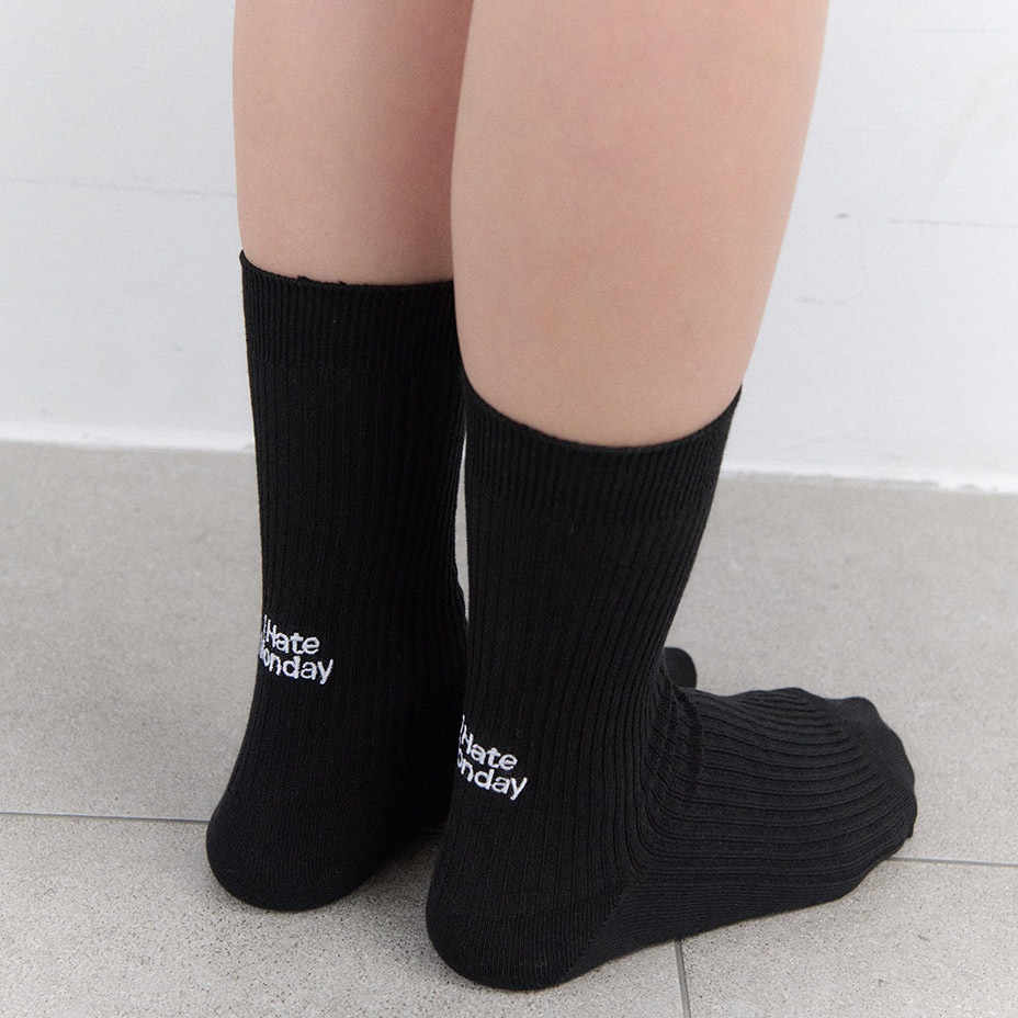 Back Logo Point Rib Socks [ I Hate Monday / �����إ��ȥޥ�ǡ� ] BYC-IHM26SS21