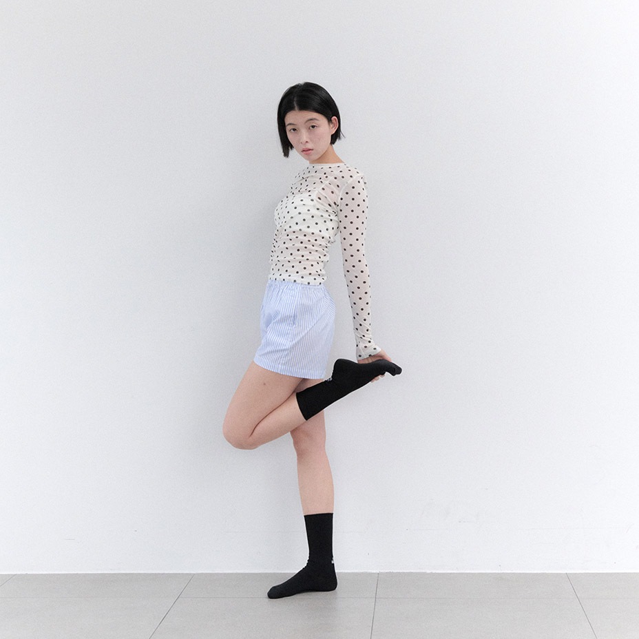 Back Logo Point Rib Socks [ I Hate Monday / �����إ��ȥޥ�ǡ� ] BYC-IHM26SS21