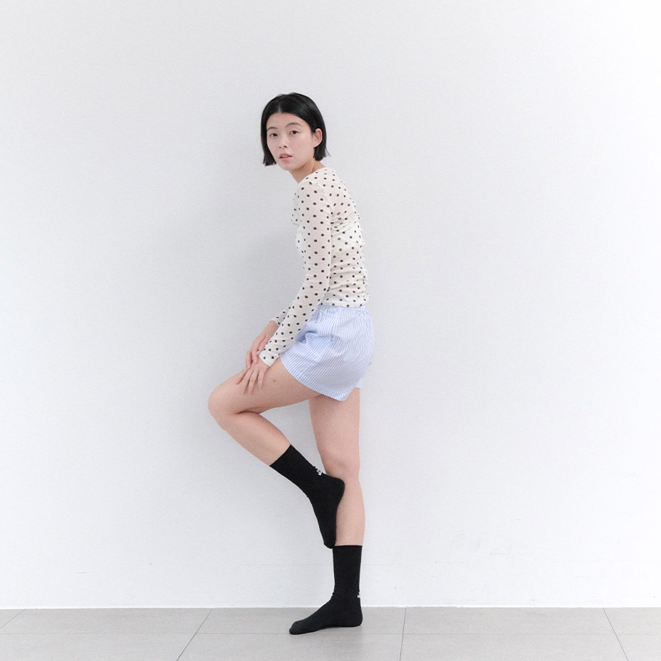 Back Logo Point Rib Socks [ I Hate Monday / �����إ��ȥޥ�ǡ� ] BYC-IHM26SS21