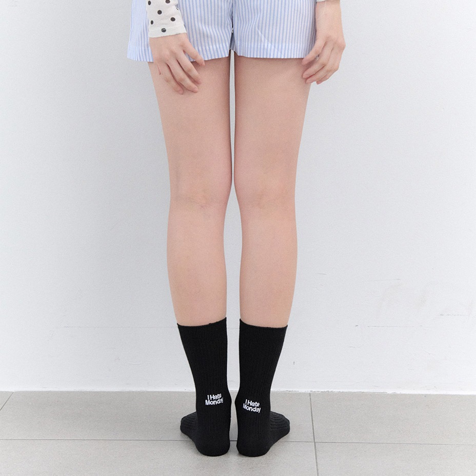 Back Logo Point Rib Socks [ I Hate Monday / �����إ��ȥޥ�ǡ� ] BYC-IHM26SS21