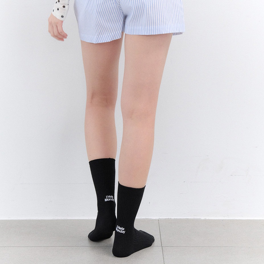 Back Logo Point Rib Socks [ I Hate Monday / �����إ��ȥޥ�ǡ� ] BYC-IHM26SS21