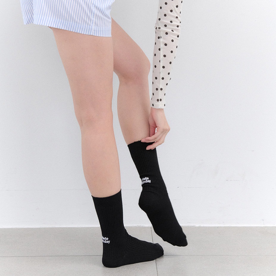 Back Logo Point Rib Socks [ I Hate Monday / �����إ��ȥޥ�ǡ� ] BYC-IHM26SS21