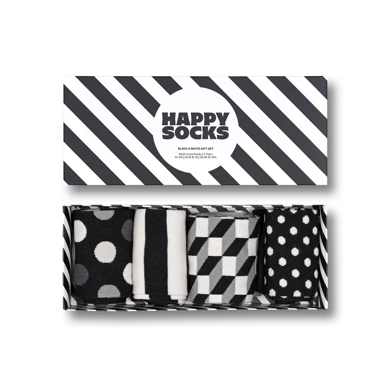 4-Pack Classic Black & White Socks Gift Set [ 10203513-01 ] Happy Socks / ϥåԡå