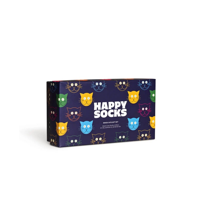 3-Pack Mixed Cat Socks Gift Set [ 10203516-01 ] Happy Socks / �ϥåԡ����å���