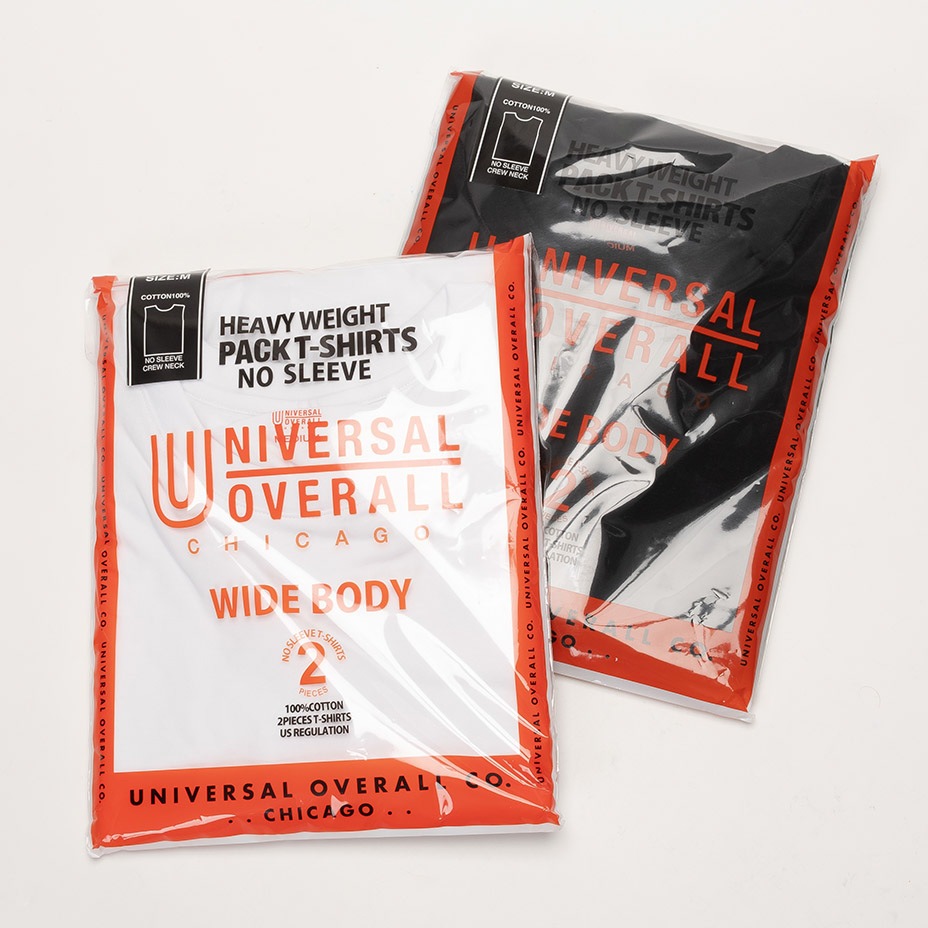 WIDE HEAVY 2P PACKS NO SLEEVE TEE [ UVOP-003A ] UNIVERSAL OVERALL / ��˥С����륪���С�������