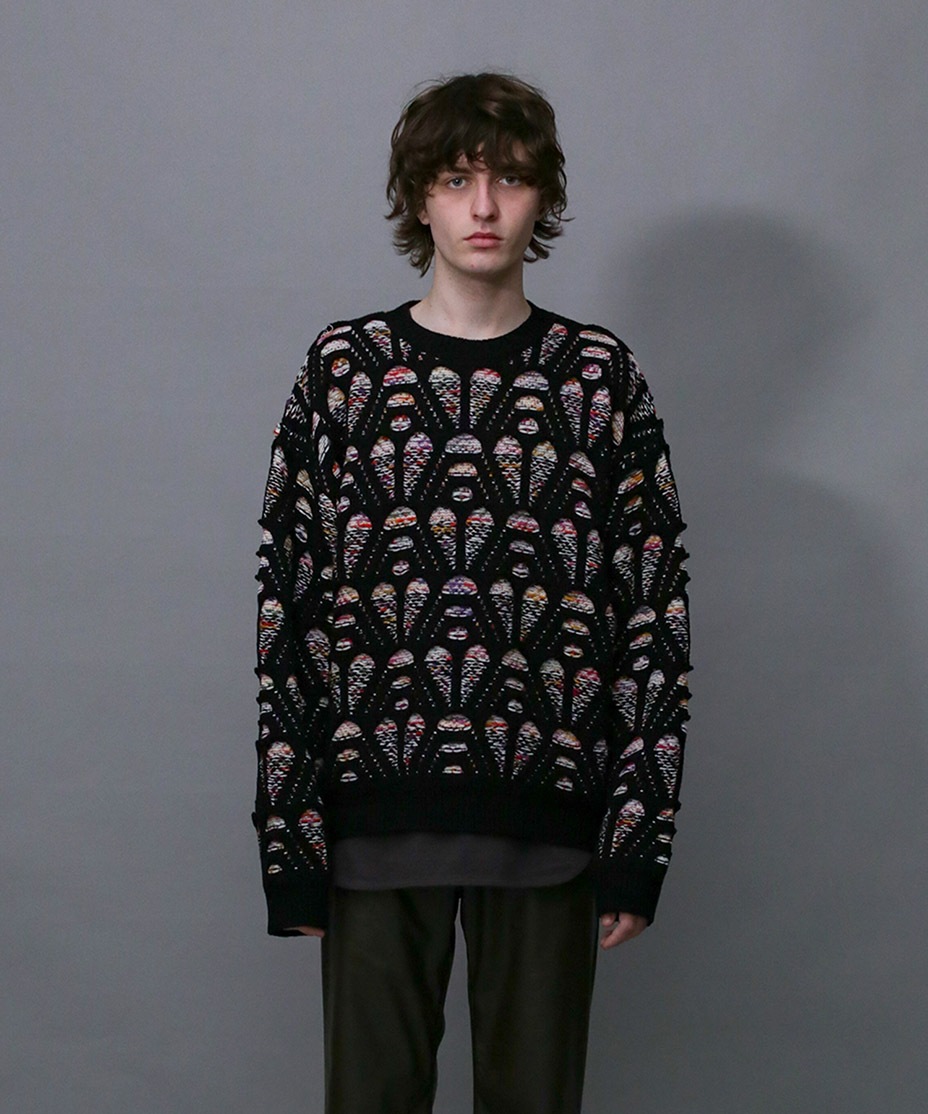 OPEN WORK MIX KNIT [ 279205 ] Iroquois / ��������