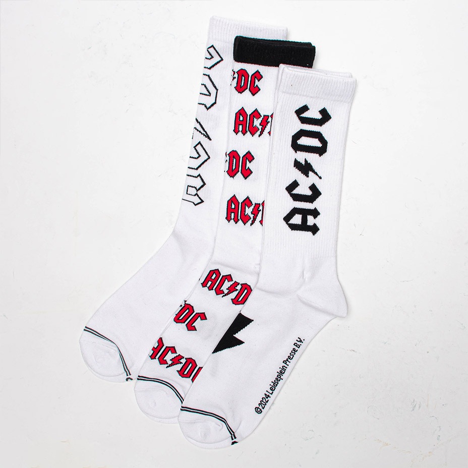 3PAIR PACK AC/DC ASSORTED CREW / [ ACA370 ] Perris Socks / �ڥ꡼�����å���