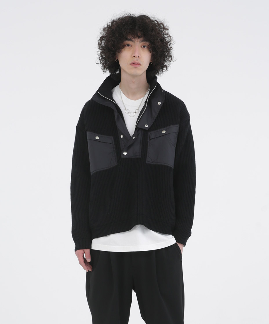 TUCK BORDER COMBI KNIT [ 278203 ] IROQUOIS / ��������