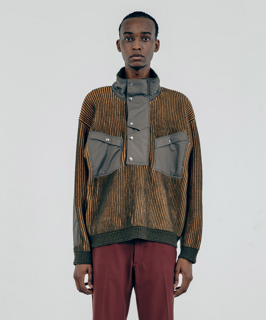 TUCK BORDER COMBI KNIT [ 278203 ] IROQUOIS / ��������